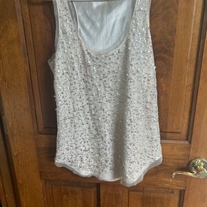 American Eagle Outfitters Sequin Tank Top in Silver and Gold